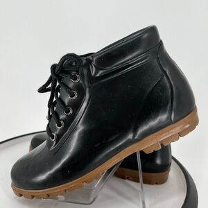 LANDS’ END RUBBER DUCK RAIN HIKING LACE‎ UP ANKLE BOOTS RUGGED SOLES
